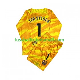 Fußballtrikots FC Barcelona Ter Stegen 1 Torwart Kinder 2023-2024 Langarm Fourth trikot kaufen